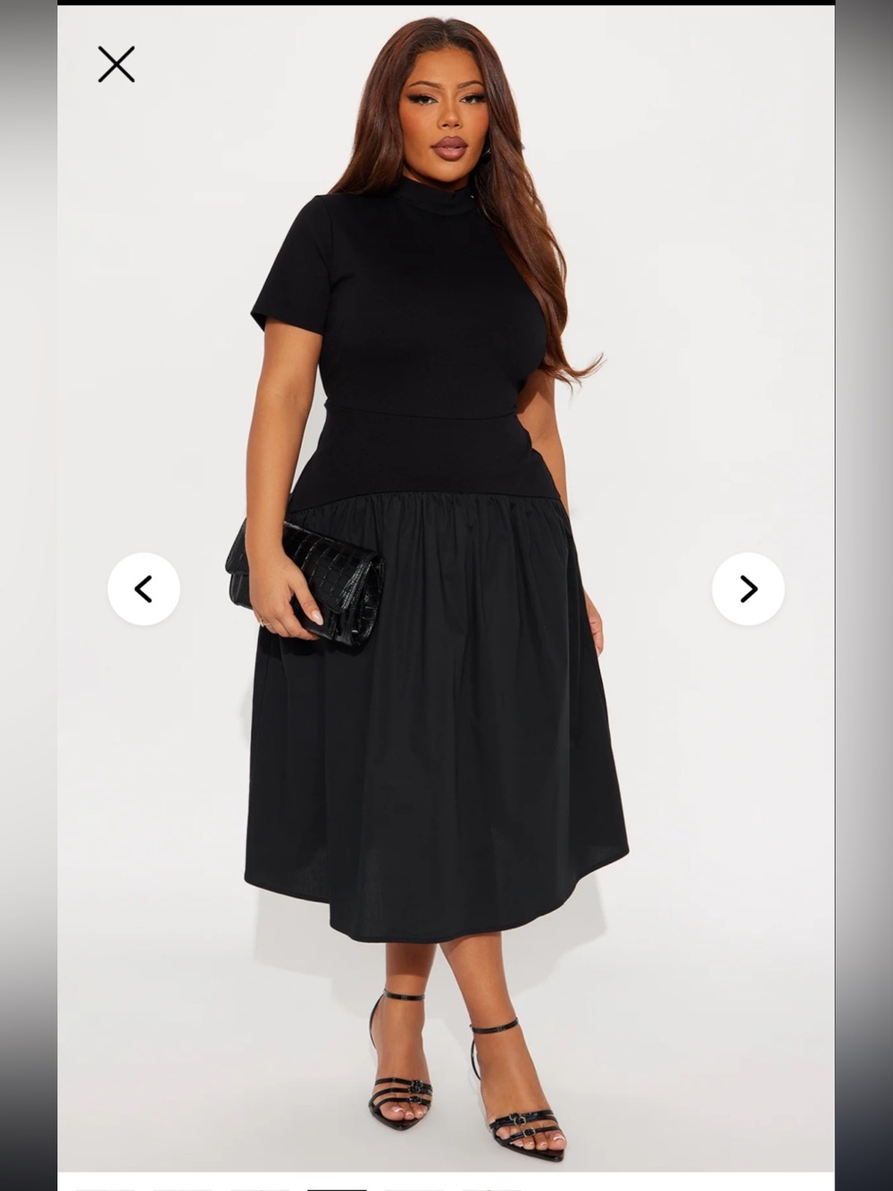 NWT Fashion Nova Black Midi Dress size 1X